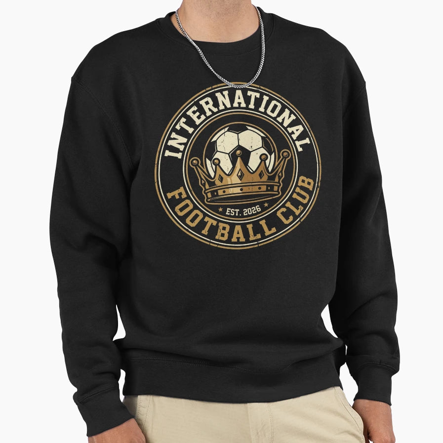 International Football Club Crown Badge Sweatshirt - Unique Graphic Unisex - T-Shirt, Sweatshirt, Hoodie