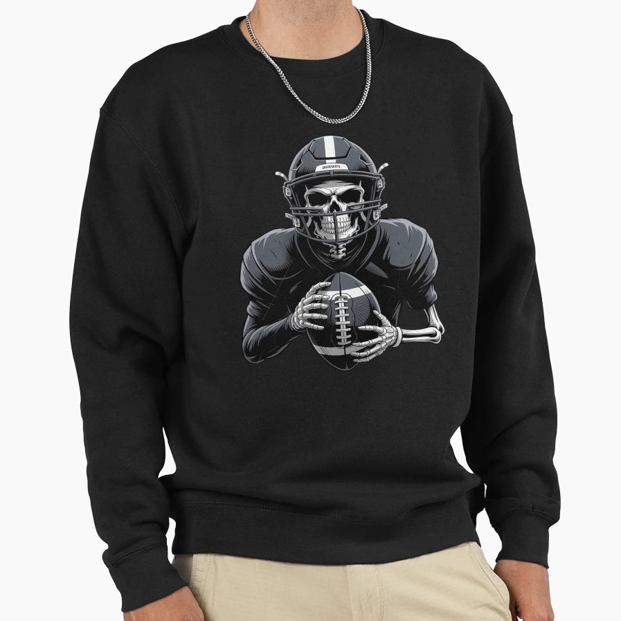 Halloween Skeleton Football Sweatshirt - Minimalist Print for Adults - T-Shirt, Sweatshirt, Hoodie
