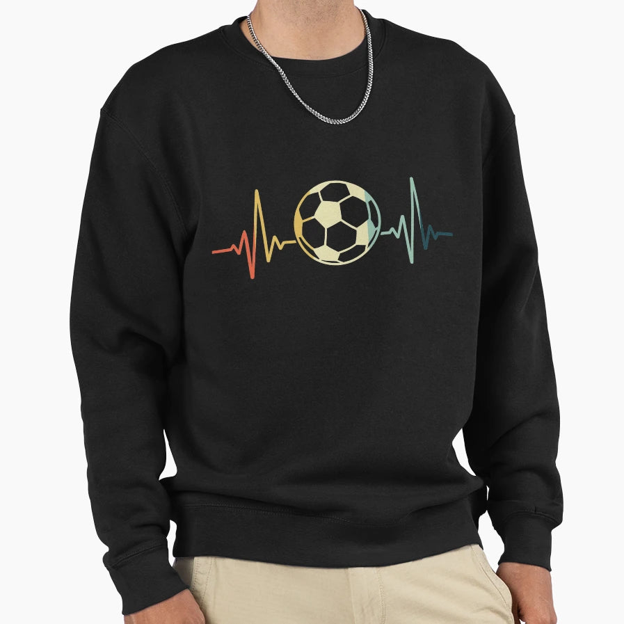Soccer Heartbeat Sweatshirt - Streetwear Style for Adults - T-Shirt, Sweatshirt, Hoodie