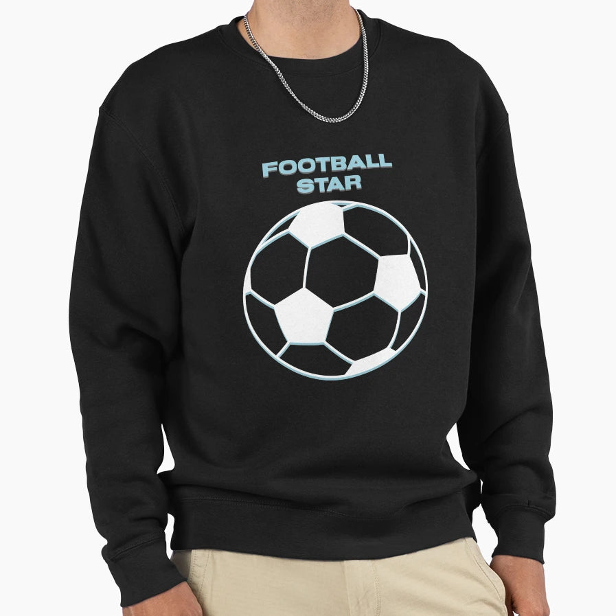 Football Player Star Sweatshirt - Fun Novelty Design for Adults - T-Shirt, Sweatshirt, Hoodie