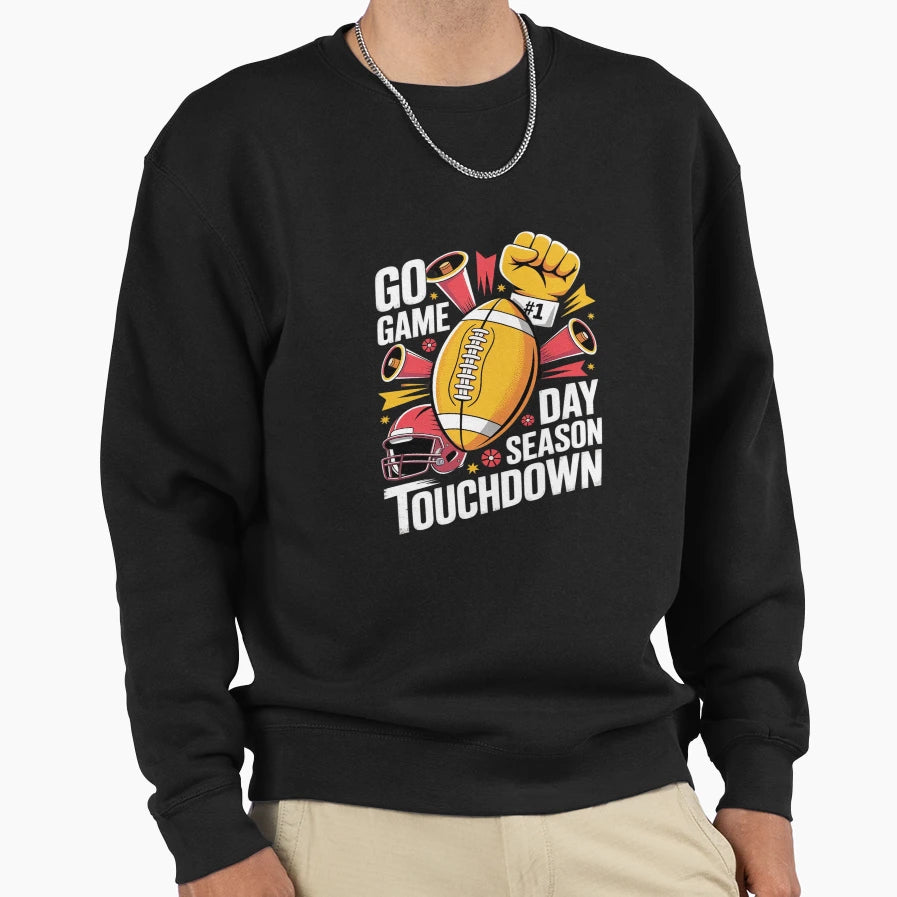 Game Day Red Yellow Touchdown Sweatshirt - Casual Everyday Wear for Adults - T-Shirt, Sweatshirt, Hoodie