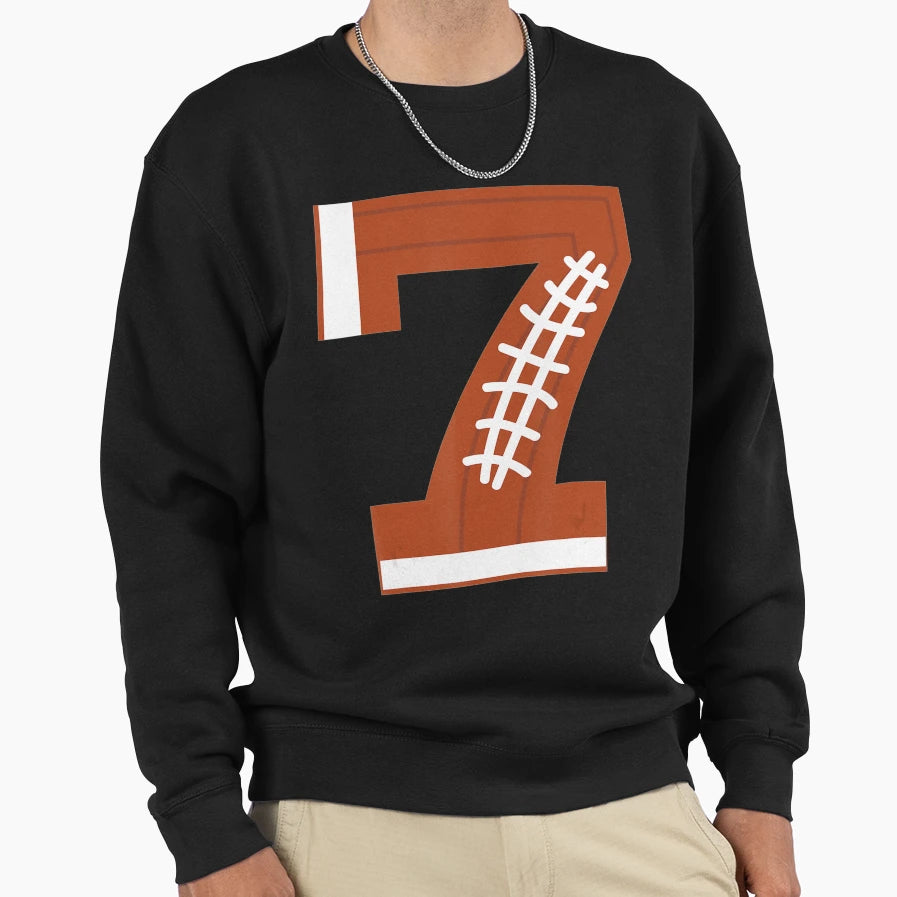 7Th Birthday Football Ball 7 Year Sweatshirt - Novelty Apparel Men Women - T-Shirt, Sweatshirt, Hoodie