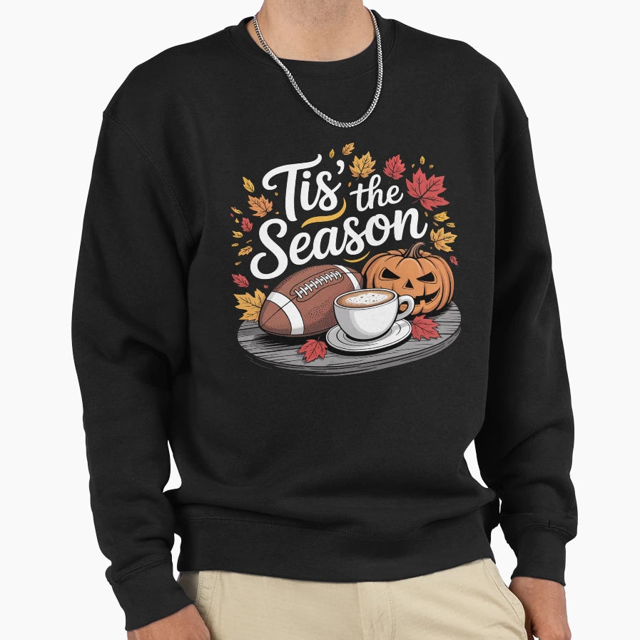Tis Season Halloween Bats Pumpkin Sweatshirt - Custom Art Print for Adults - T-Shirt, Sweatshirt, Hoodie