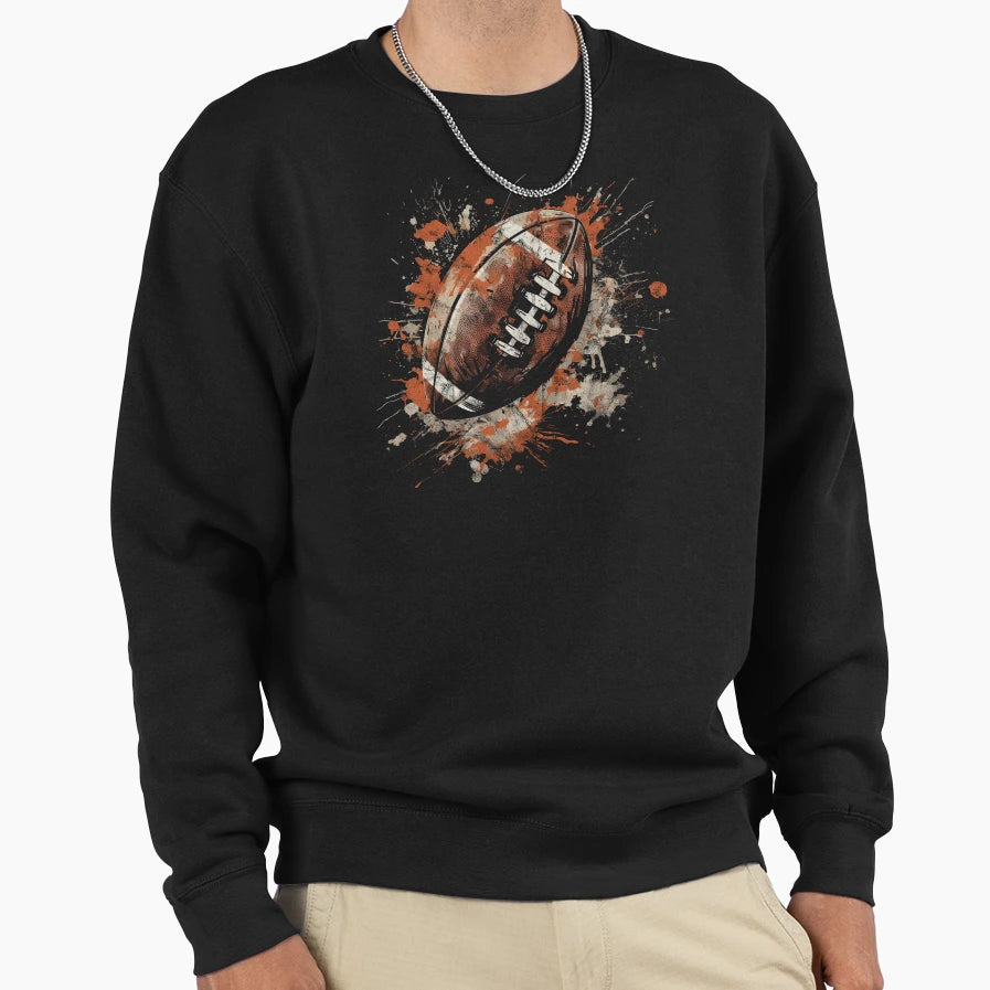 Rugged Leather Football Distressed Sweatshirt - Unique Graphic Unisex - T-Shirt, Sweatshirt, Hoodie
