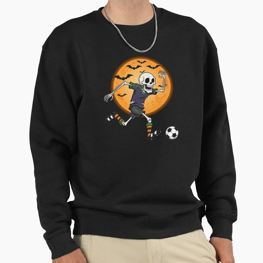Soccer Skeleton Halloween Soccer Sweatshirt - Trendy Graphic Men Women - T-Shirt, Sweatshirt, Hoodie