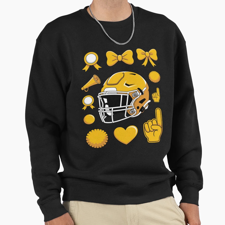 Cheer Football Coquette Bow Game Sweatshirt - Minimalist Print for Adults - T-Shirt, Sweatshirt, Hoodie