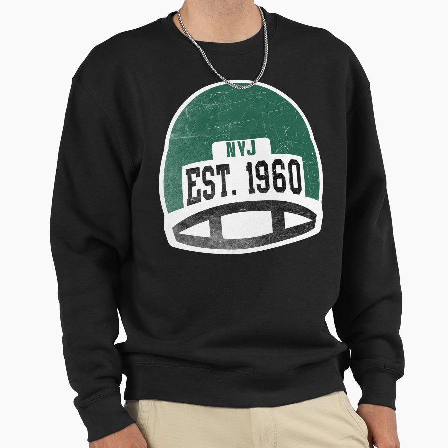 New York Throwback Football Helmet Sweatshirt - Novelty Apparel Unisex - T-Shirt, Sweatshirt, Hoodie