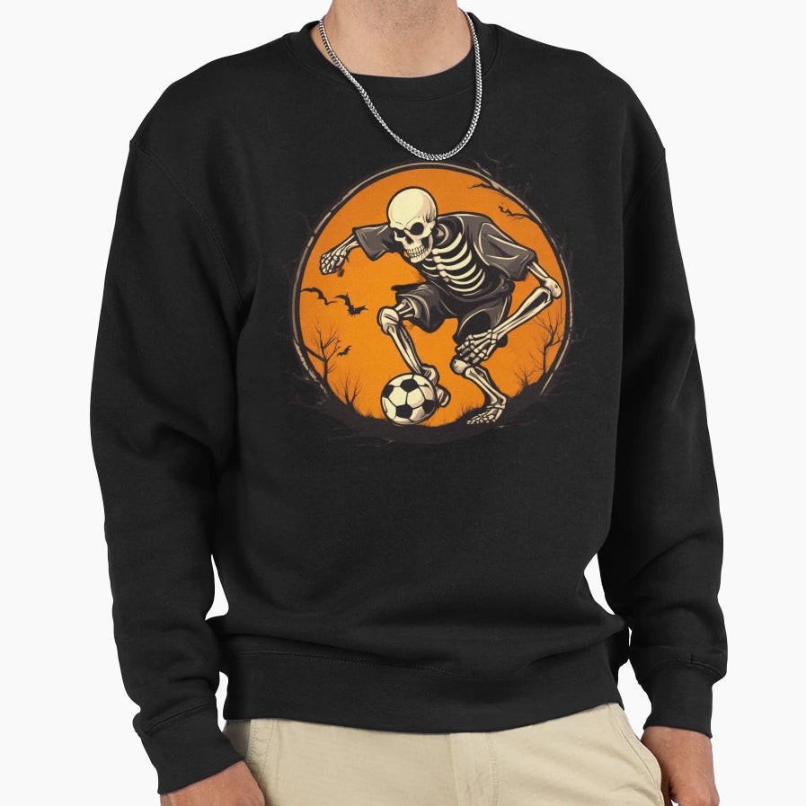 Soccer Skeleton Halloween Soccer Player Sweatshirt - Unique Graphic Unisex - T-Shirt, Sweatshirt, Hoodie