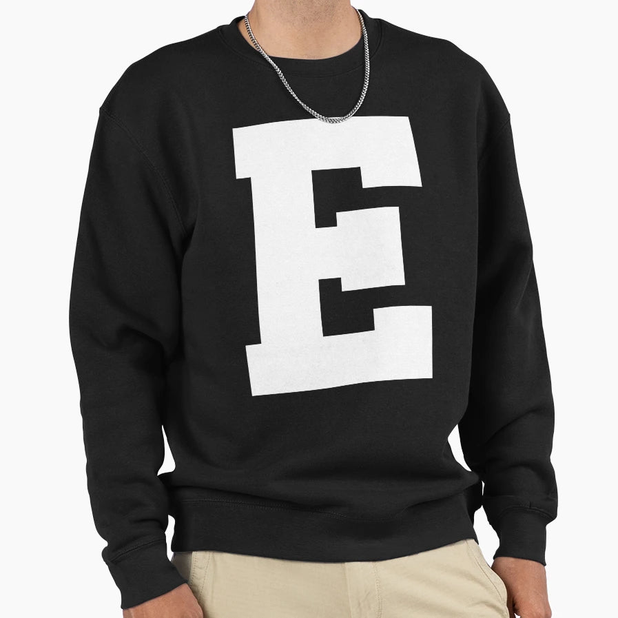 Alphabet White E Sports Letter Sweatshirt - Casual Everyday Wear Men Women - T-Shirt, Sweatshirt, Hoodie