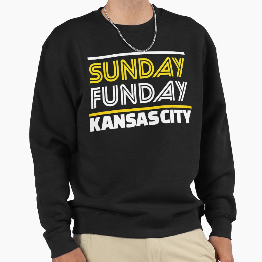 Kc Sunday Funday Kansas City Sweatshirt - Aesthetic Graphic for Adults - T-Shirt, Sweatshirt, Hoodie