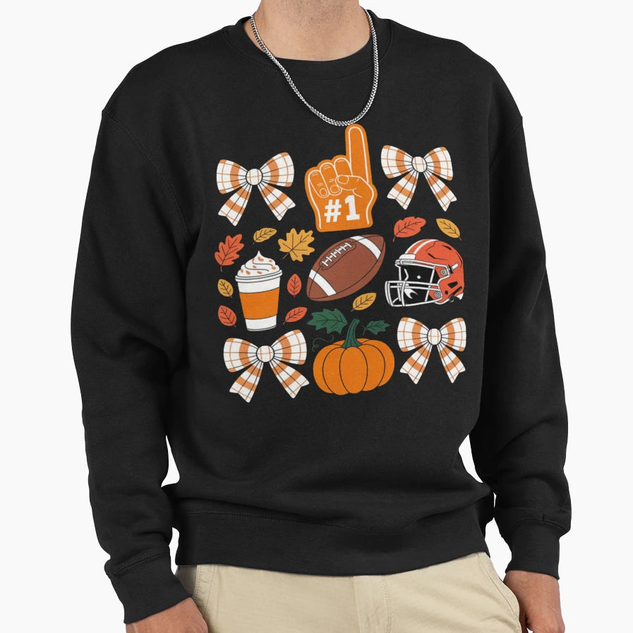 Football Pumpkin Season Thanksgiving Sweatshirt - Minimalist Print Unisex - T-Shirt, Sweatshirt, Hoodie
