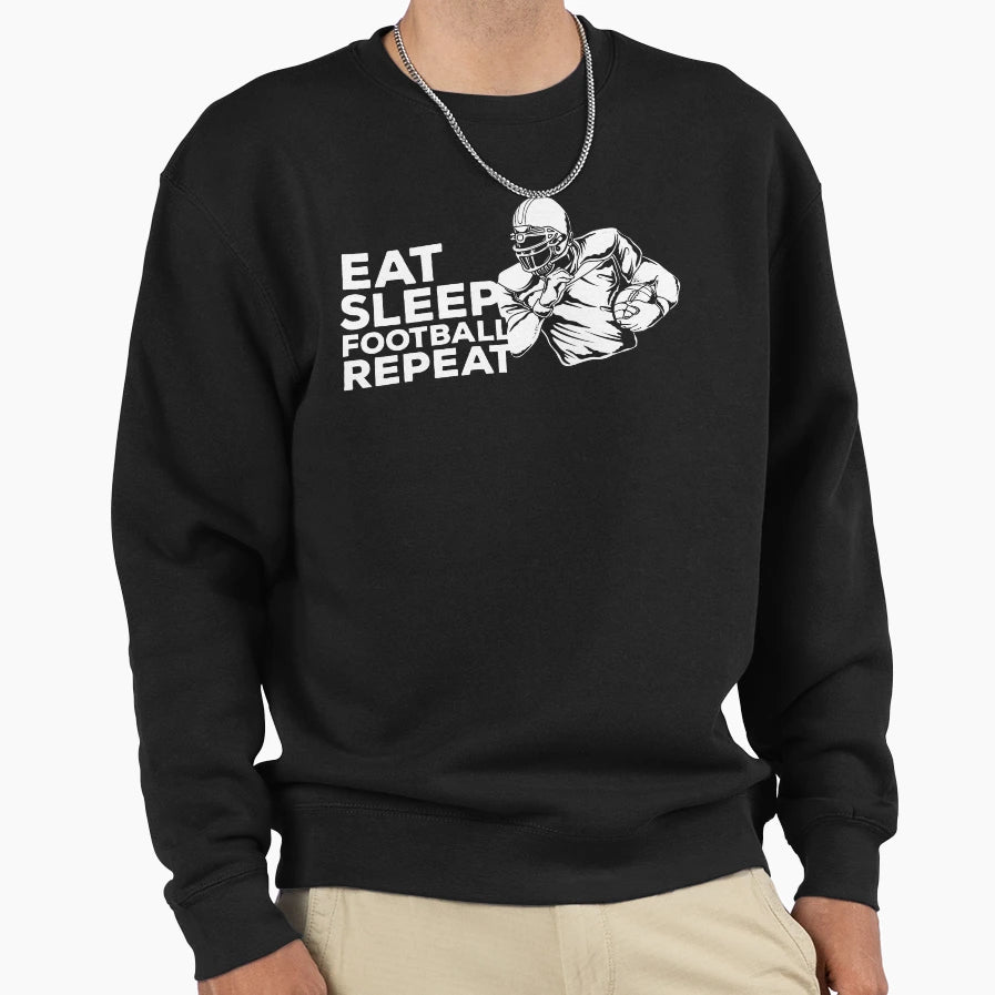 Eat Sleep Football Repeat Football T-Shirt - Trendy Graphic Men Women - T-Shirt, Sweatshirt, Hoodie