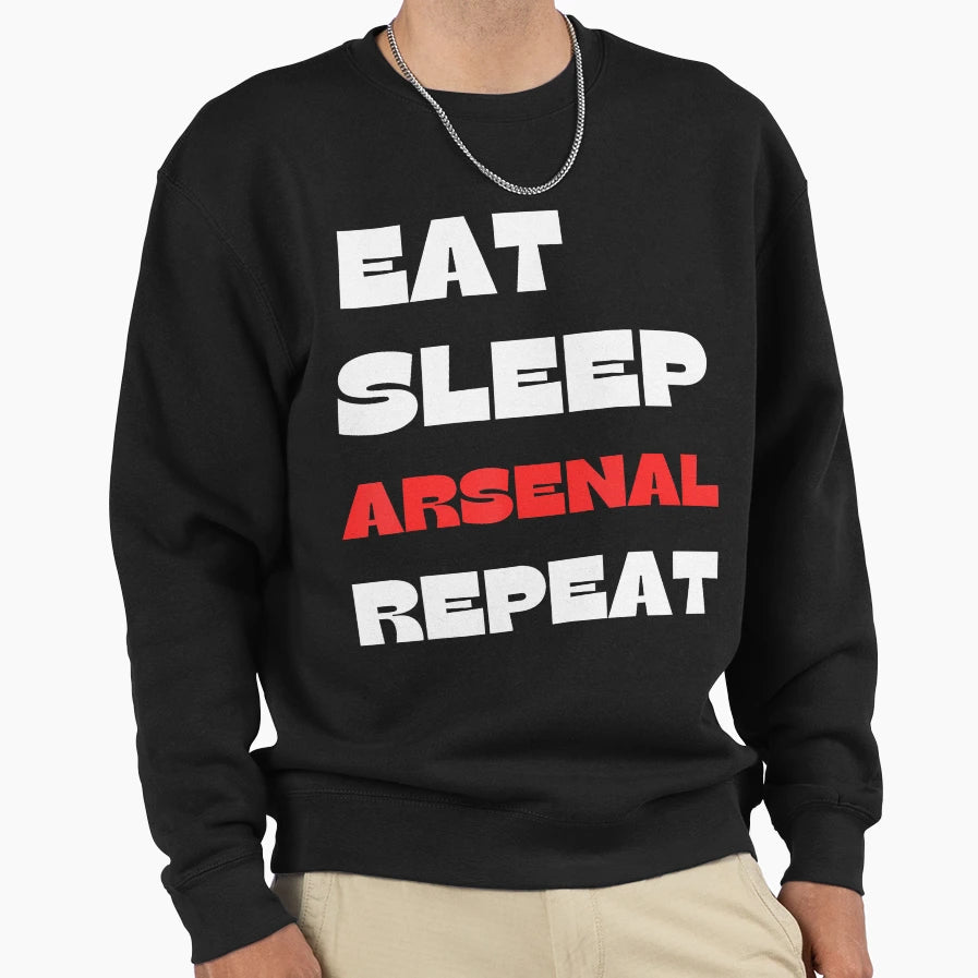 Eat Sleep Arsenal Repeat Sweatshirt - Unique Graphic Men Women - T-Shirt, Sweatshirt, Hoodie