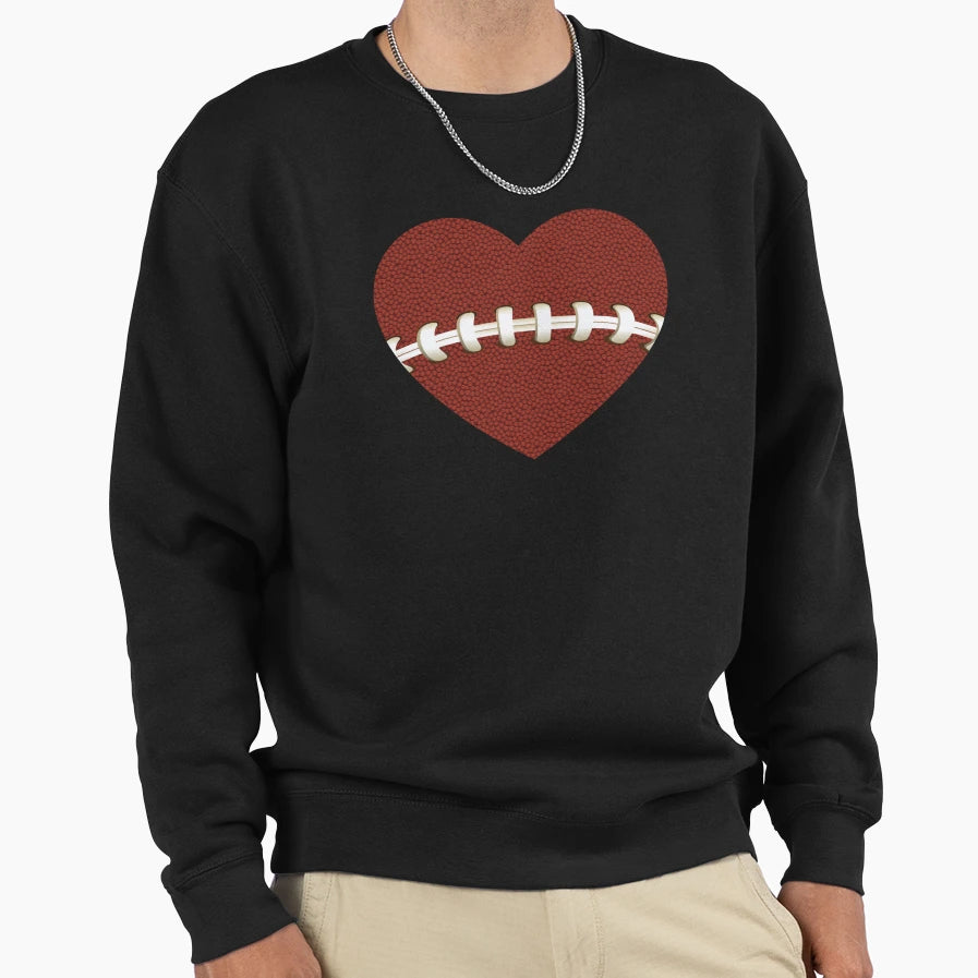 Love American Football Heart Sports Sweatshirt - Aesthetic Graphic Unisex - T-Shirt, Sweatshirt, Hoodie