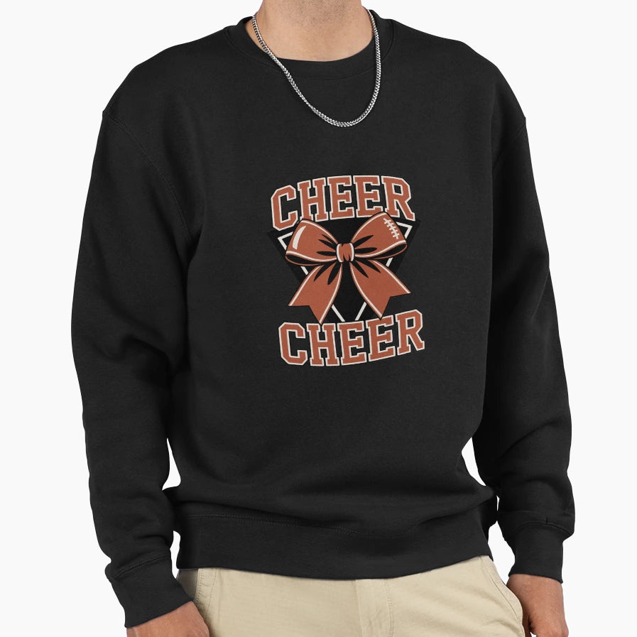 Cheer Coquette Bow American Football Sweatshirt - Minimalist Print Unisex - T-Shirt, Sweatshirt, Hoodie