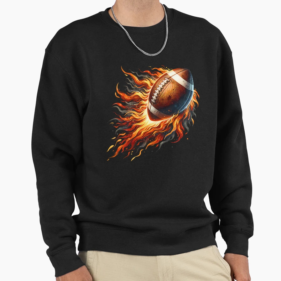 Blazing Football Impact American Sweatshirt - Novelty Apparel for Adults - T-Shirt, Sweatshirt, Hoodie