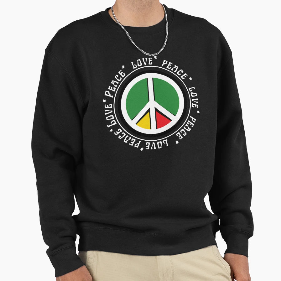 Peace And Love Sweatshirt - Casual Everyday Wear for Adults - T-Shirt, Sweatshirt, Hoodie