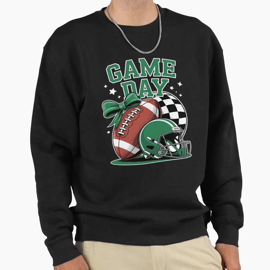 Coquette Bow Football Game Day Sweatshirt - Fun Novelty Design for Adults - T-Shirt, Sweatshirt, Hoodie