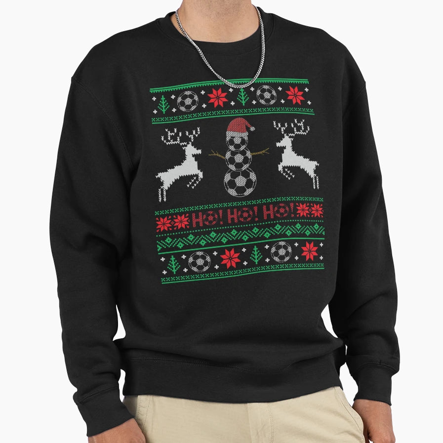 Funny Soccer Snowman Ugly Sweatshirt - Custom Art Print Unisex - T-Shirt, Sweatshirt, Hoodie