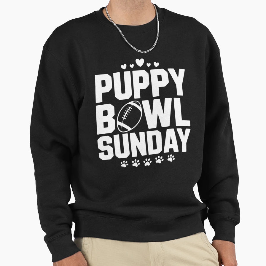 Puppy Bowl Sunday Super Football Sweatshirt - Aesthetic Graphic for Adults - T-Shirt, Sweatshirt, Hoodie
