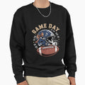Football Mom Blue Coquette Bow Game Day Sweatshirt - Unique Graphic Unisex - T-Shirt, Sweatshirt, Hoodie