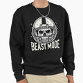 Beast Mode Football Skull Sweatshirt - Unique Graphic Unisex - T-Shirt, Sweatshirt, Hoodie