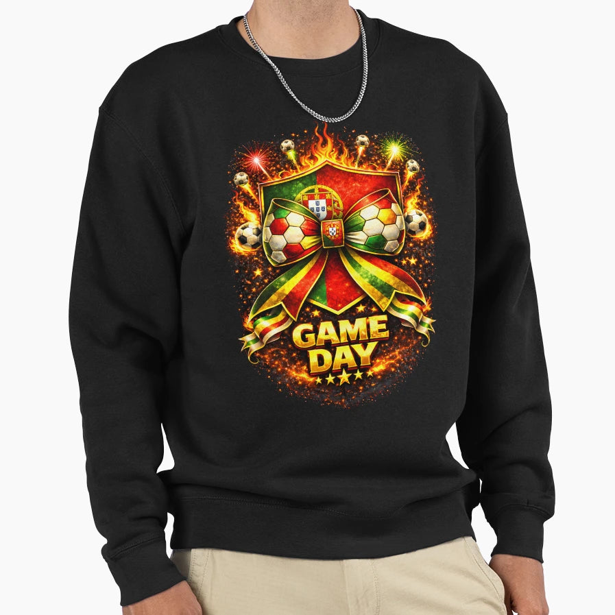 Portugal Soccer Bow Game Day Fire Sweatshirt - Streetwear Style Men Women - T-Shirt, Sweatshirt, Hoodie