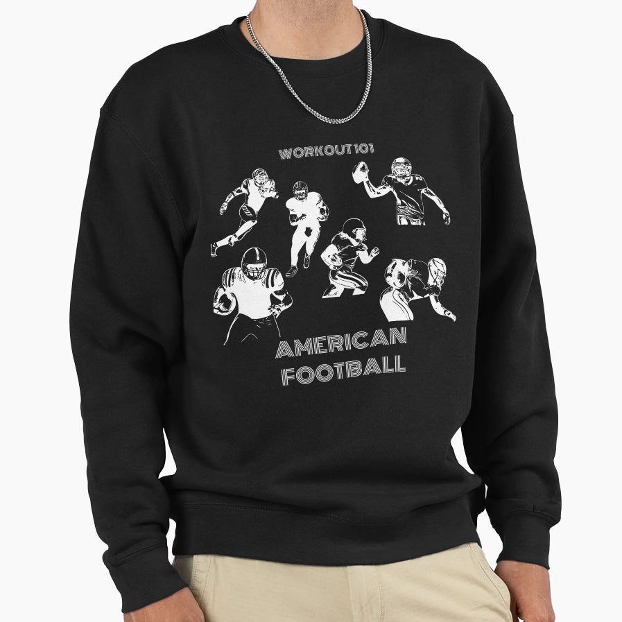 American Football Workout 101 Sweatshirt - Minimalist Print Men Women - T-Shirt, Sweatshirt, Hoodie