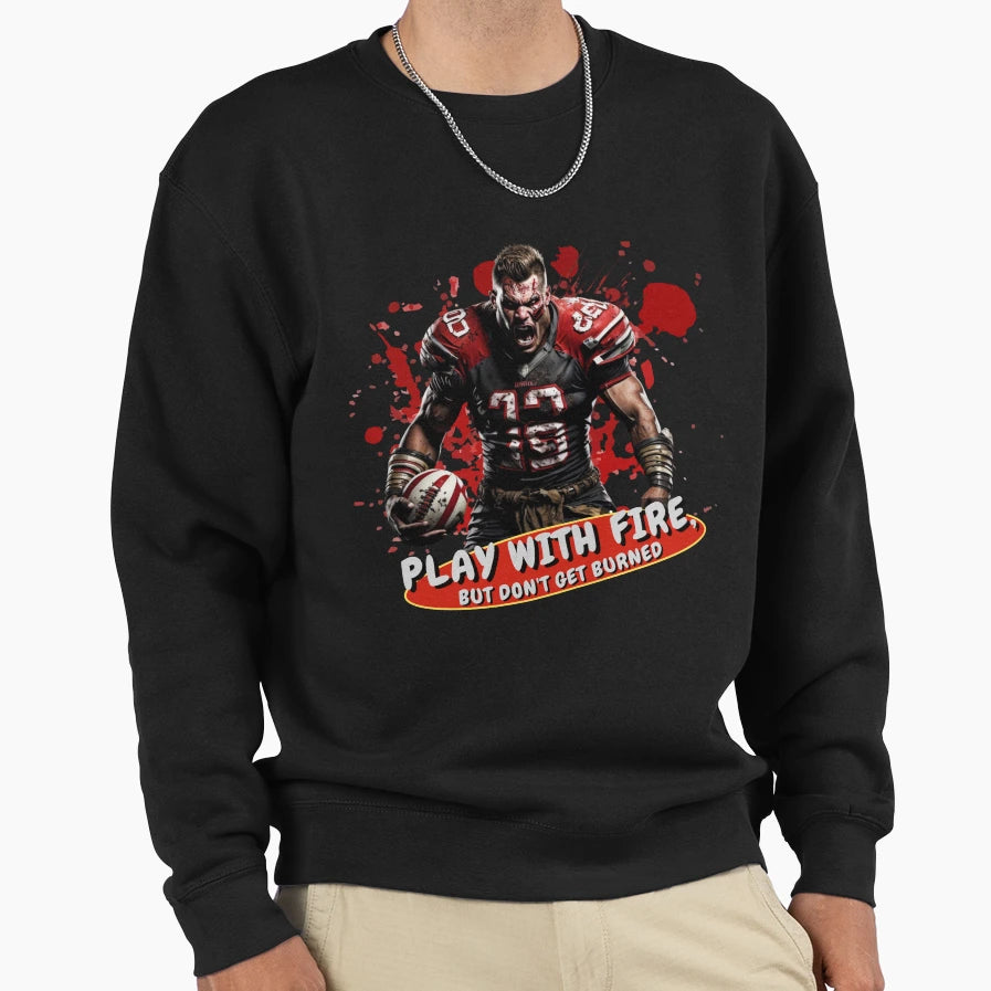 American Football Player Dynamic Art Sweatshirt - Trendy Graphic Men Women - T-Shirt, Sweatshirt, Hoodie