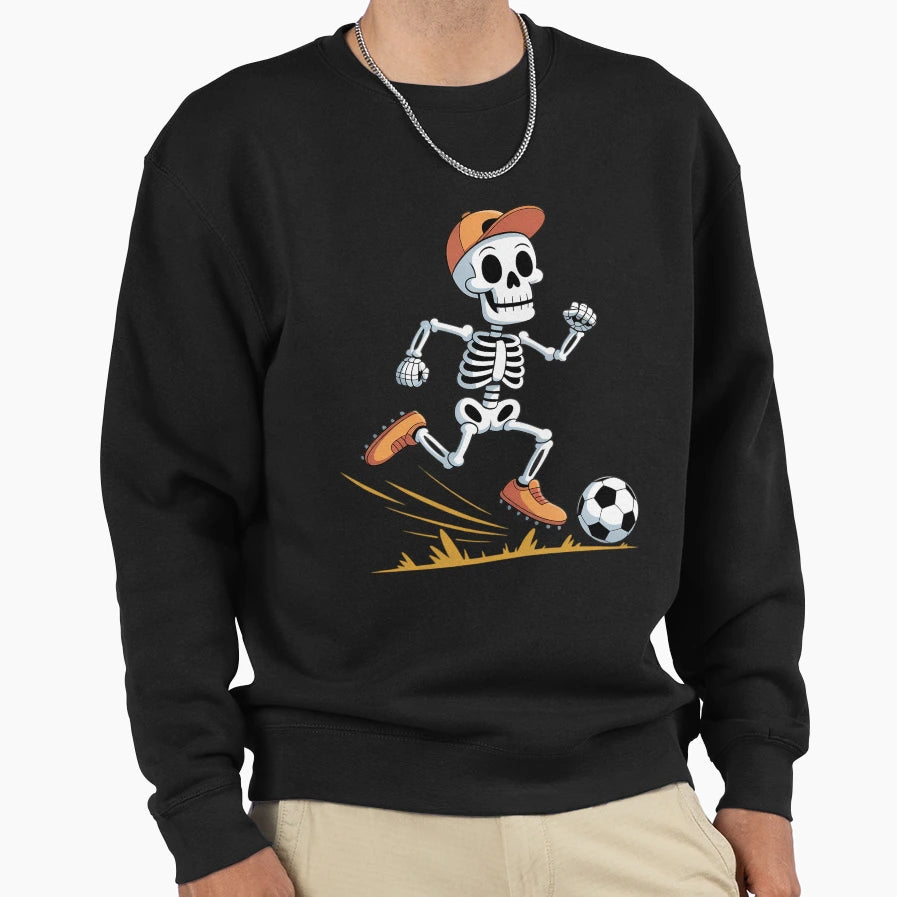 Skeleton Soccer Halloween Sweatshirt - Graphic Print Unisex - T-Shirt, Sweatshirt, Hoodie