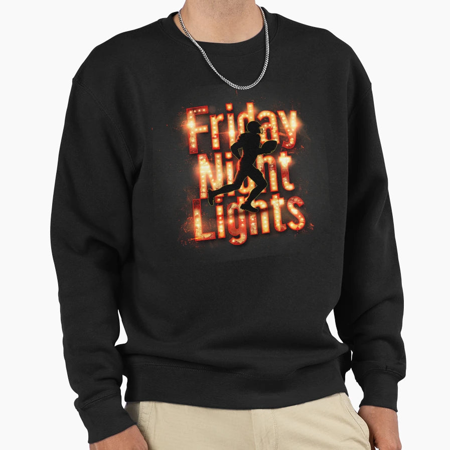 Friday Night Lights Gridiron Glow Sweatshirt - Minimalist Print for Adults - T-Shirt, Sweatshirt, Hoodie