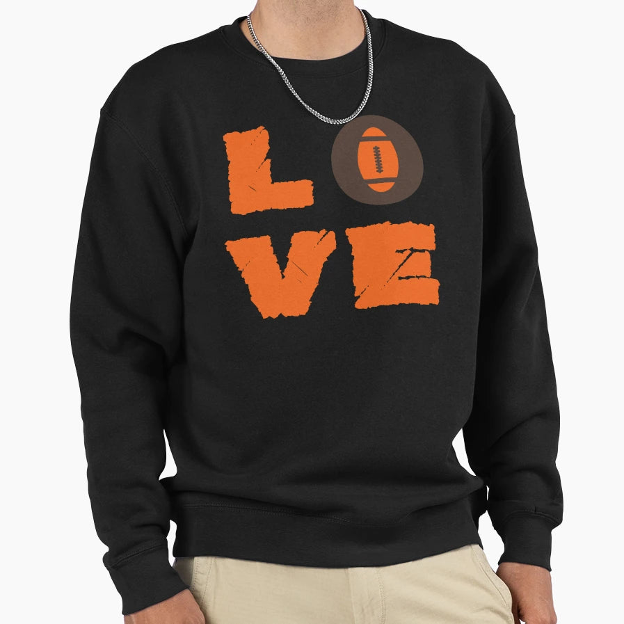 Love Football Bold Typography Sweatshirt - Casual Everyday Wear for Adults - T-Shirt, Sweatshirt, Hoodie