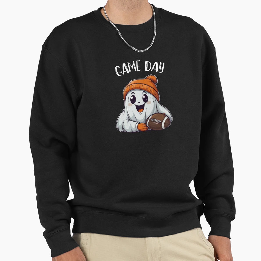 Football Game Day Ghost Halloween Sweatshirt - Aesthetic Graphic Men Women - T-Shirt, Sweatshirt, Hoodie