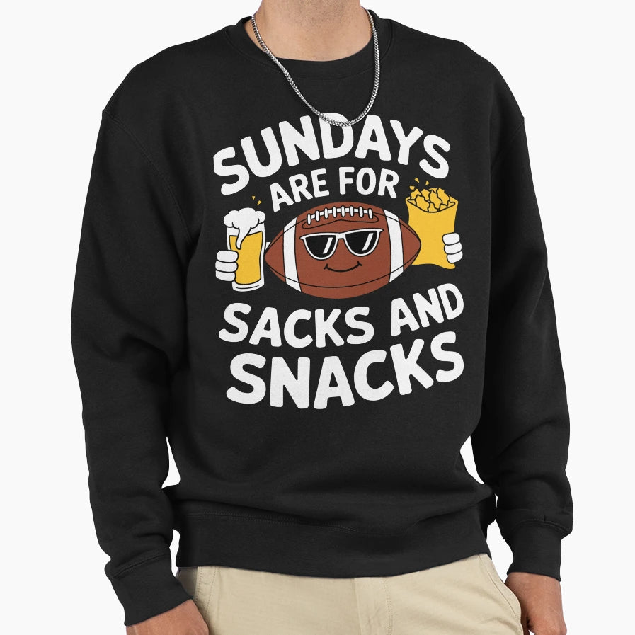 Sundays Are Sacks And Snacks Sweatshirt - Custom Art Print Unisex - T-Shirt, Sweatshirt, Hoodie