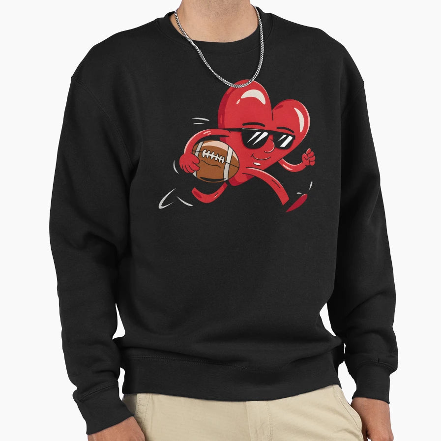Football Heart Love Game T-Shirt - Casual Everyday Wear Men Women - T-Shirt, Sweatshirt, Hoodie