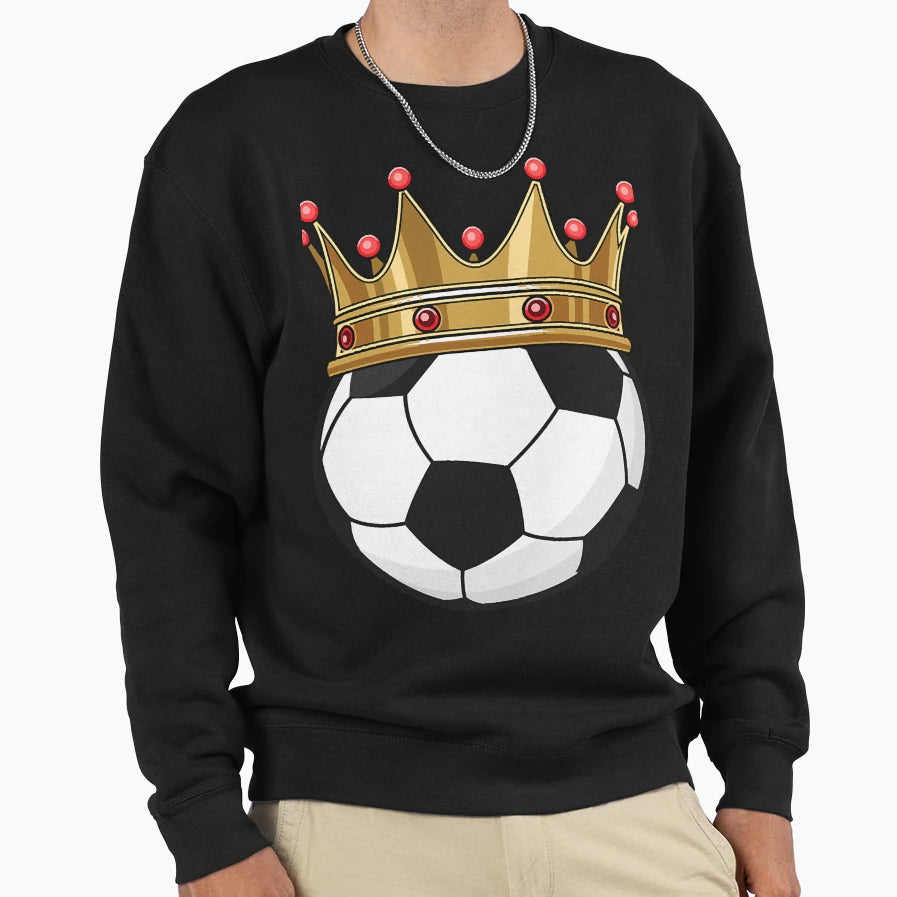 Soccer Crown King Sweatshirt - Unique Graphic Men Women - T-Shirt, Sweatshirt, Hoodie