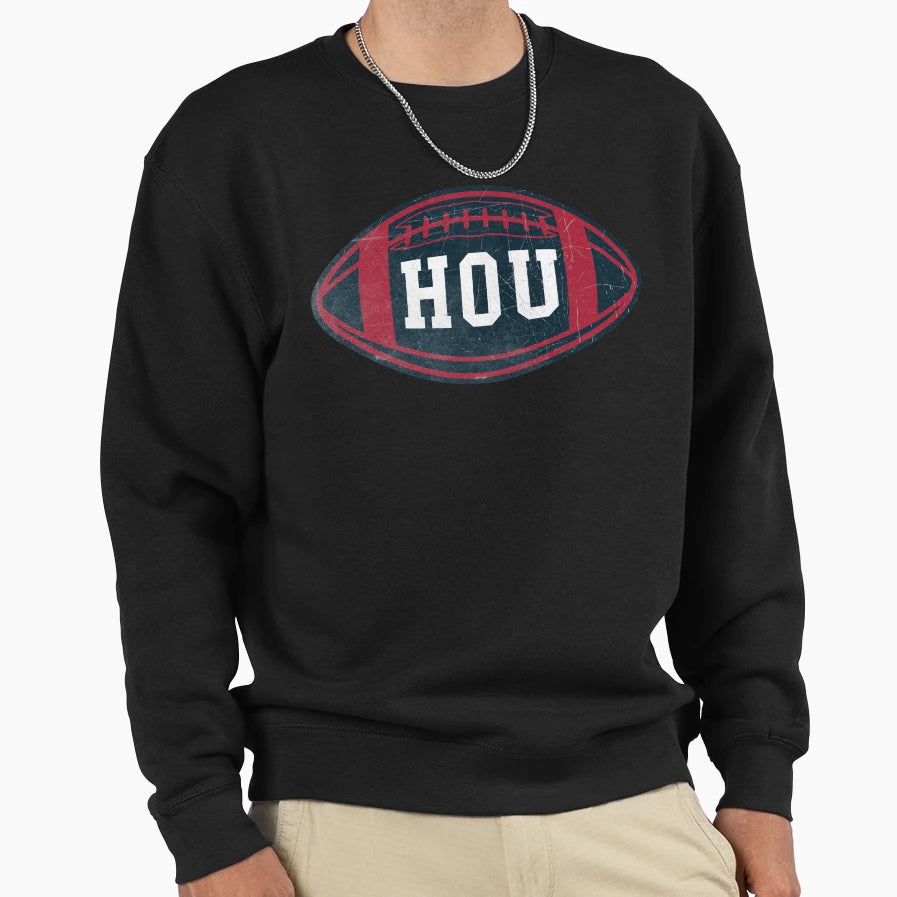 Houston Throwback Football Sweatshirt - Trendy Graphic Men Women - T-Shirt, Sweatshirt, Hoodie