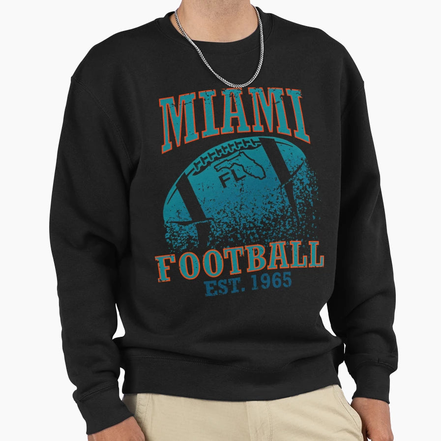 Miami Football Sweatshirt - Novelty Apparel for Adults - T-Shirt, Sweatshirt, Hoodie