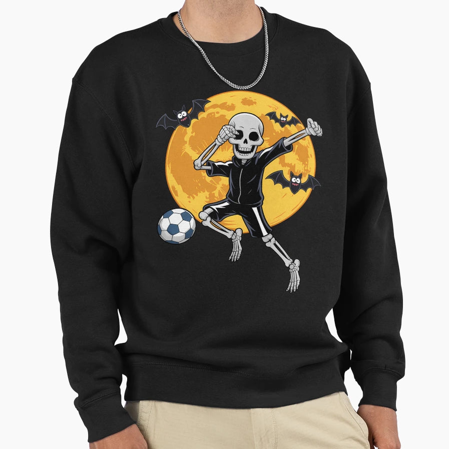 Soccer Skeleton Halloween Soccer Sweatshirt - Novelty Apparel Men Women - T-Shirt, Sweatshirt, Hoodie