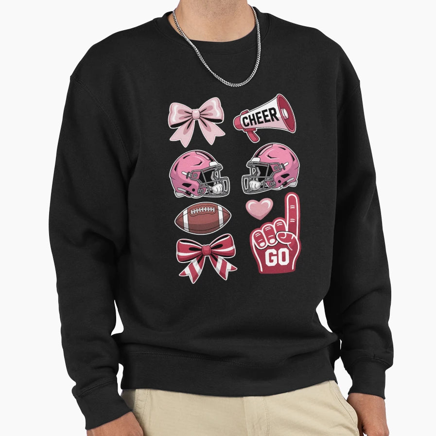 Alabama Coquette Bow Cheer Football Sweatshirt - Streetwear Style Men Women - T-Shirt, Sweatshirt, Hoodie