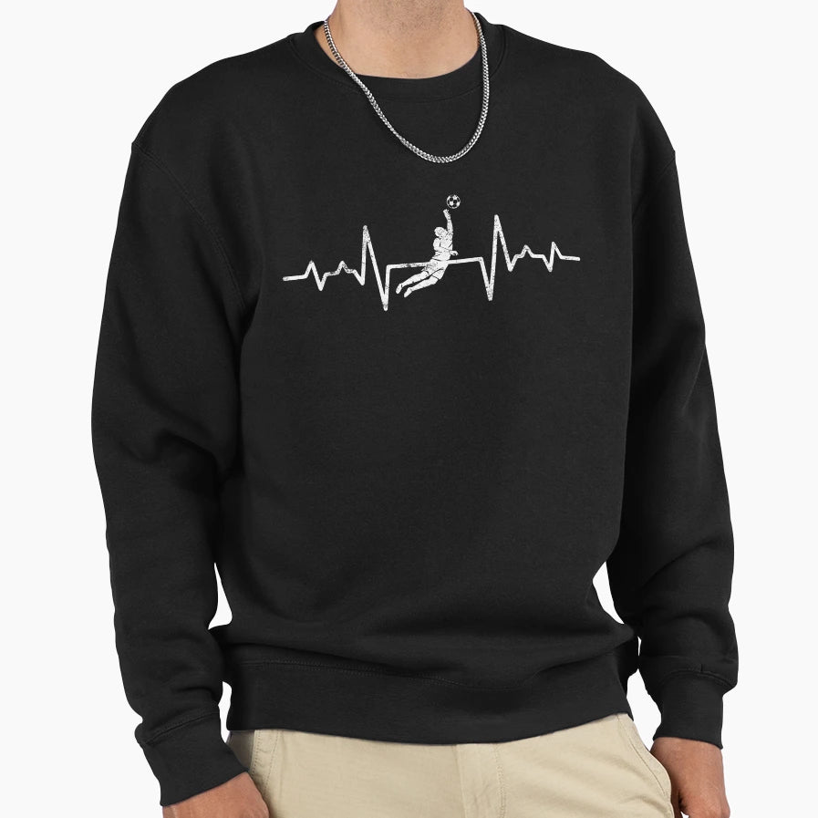Goalkeeper Heartbeat Sweatshirt - Fun Novelty Design for Adults - T-Shirt, Sweatshirt, Hoodie