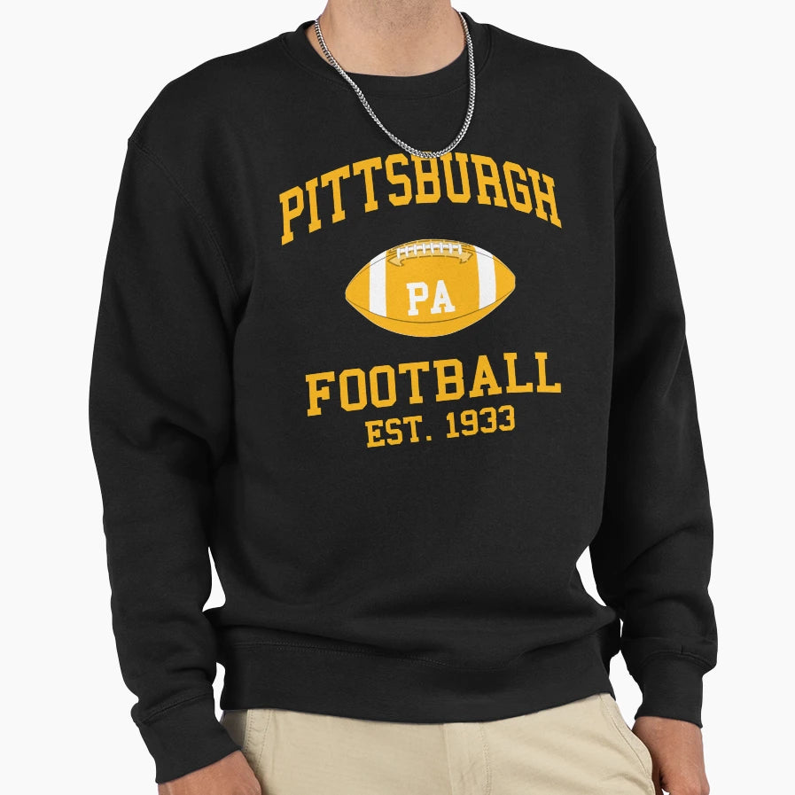 Pittsburgh Football Sweatshirt - Graphic Print Men Women - T-Shirt, Sweatshirt, Hoodie