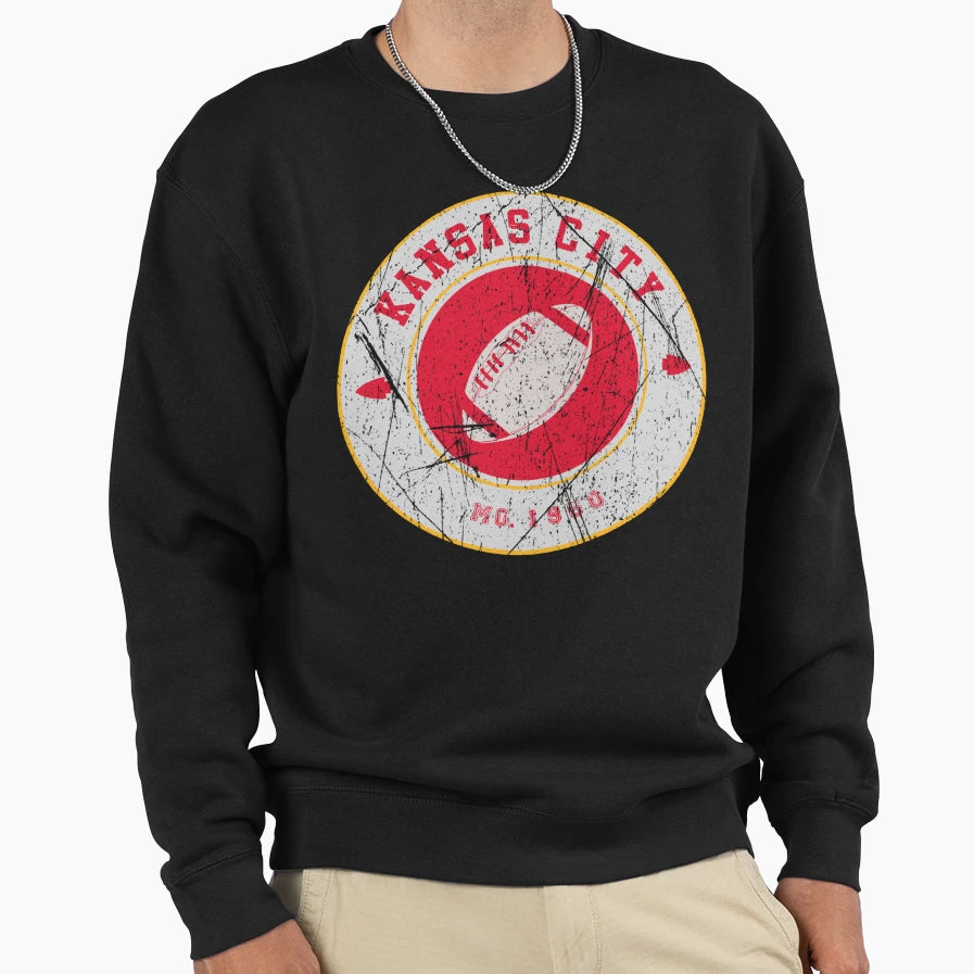 Kansas City Football Logo White Sweatshirt - Minimalist Print Men Women - T-Shirt, Sweatshirt, Hoodie