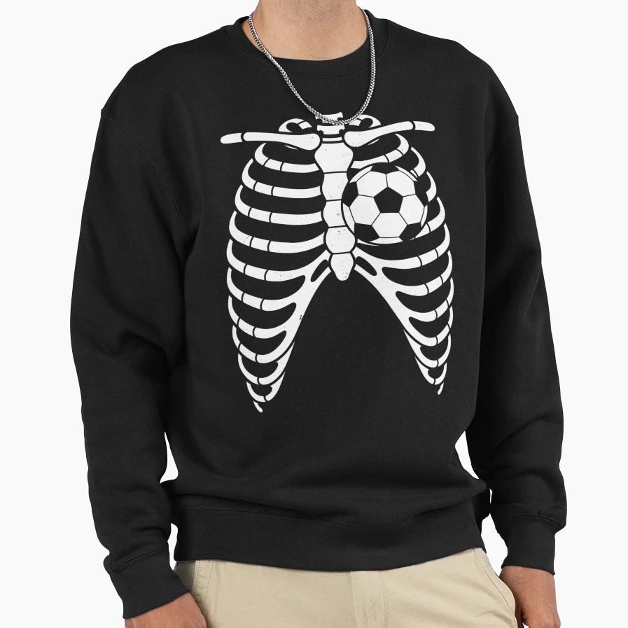 Soccer Heart Skeleton Ribs X Ray Sweatshirt - Novelty Apparel for Adults - T-Shirt, Sweatshirt, Hoodie