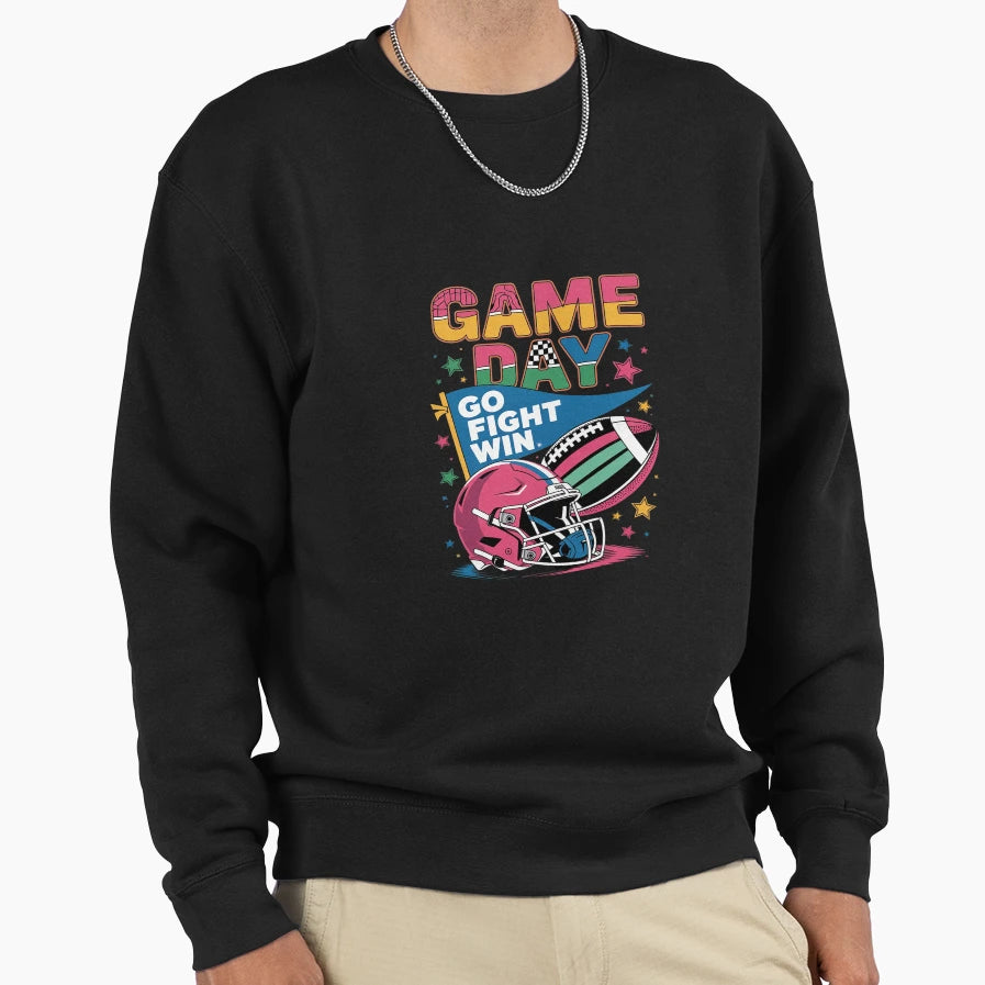 Preppy Game Day Football Sweatshirt - Trendy Graphic for Adults - T-Shirt, Sweatshirt, Hoodie