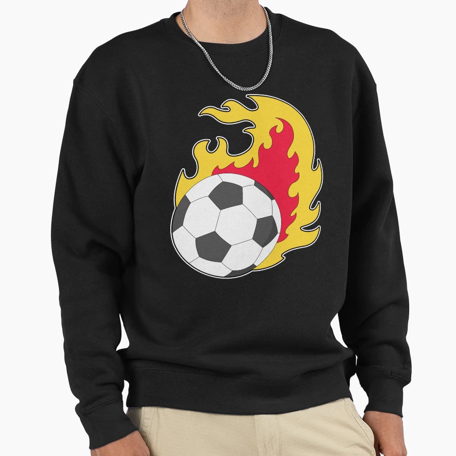 Fire Ball Soccer Sweatshirt - Minimalist Print for Adults - T-Shirt, Sweatshirt, Hoodie