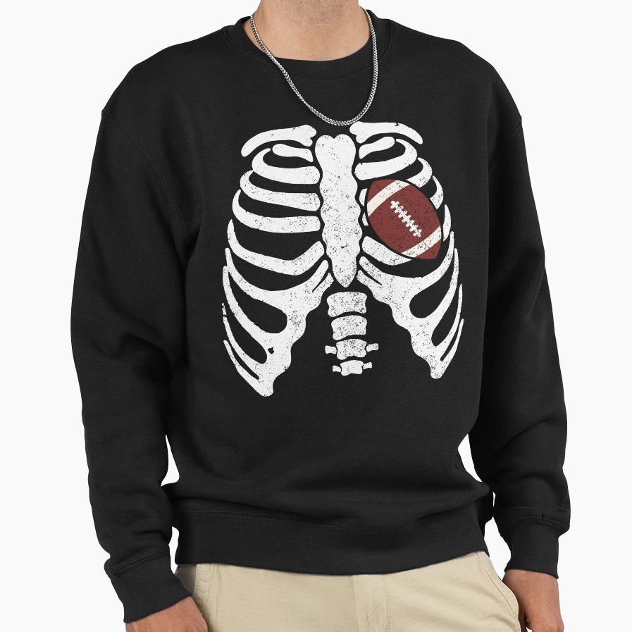Skeleton Rib Cage American Football X Sweatshirt - Trendy Graphic Unisex - T-Shirt, Sweatshirt, Hoodie