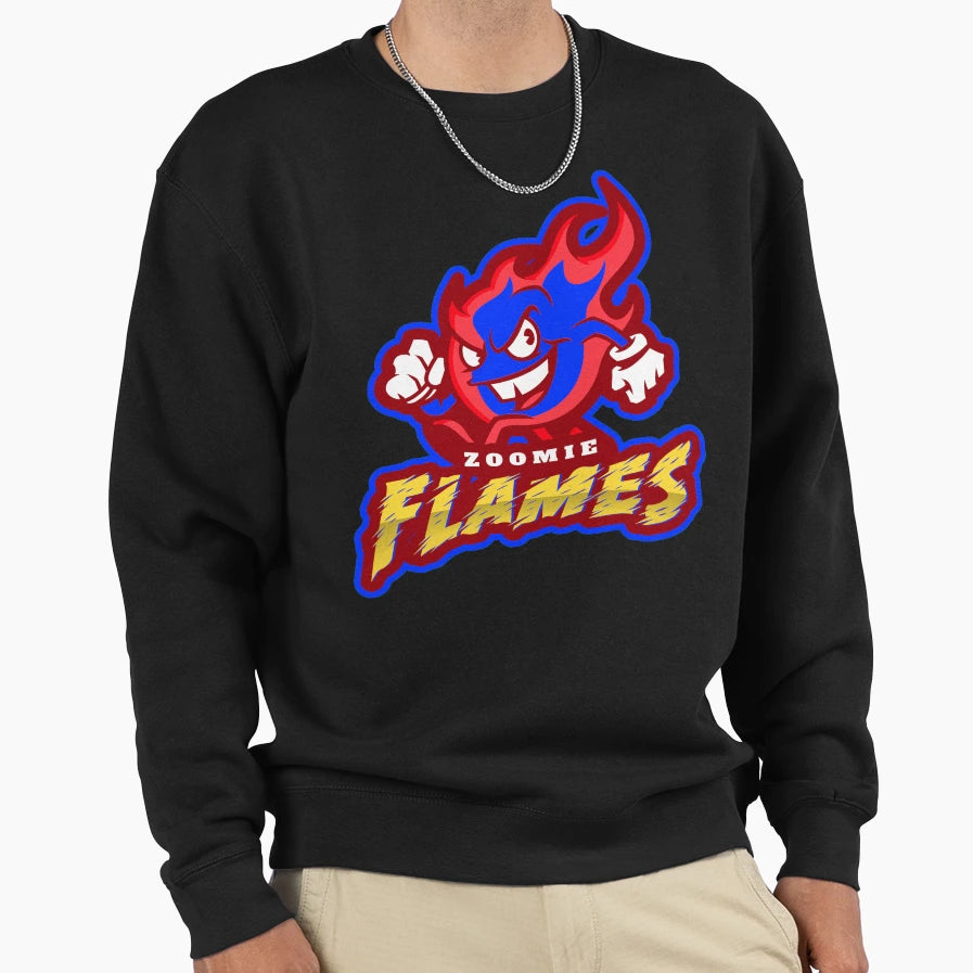 Zoomie Flames Racecar Cars Exhaust Sweatshirt - Minimalist Print for Adults - T-Shirt, Sweatshirt, Hoodie