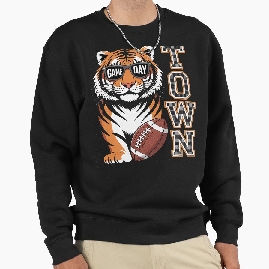 Tiger Town Leopard Football Game Day Sweatshirt - Unique Graphic Unisex - T-Shirt, Sweatshirt, Hoodie