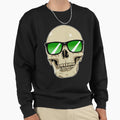 Skull Wearing Sunglasses Green Lenses Sweatshirt - Trendy Graphic Unisex - T-Shirt, Sweatshirt, Hoodie